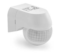 deleyCON Sensor de Movimiento Infrarrojo IP44 180°, 1 Ud. - Blanco | Para uso en interiores y exteriores, alcance de hasta 12 m a 180°, giratorio e inclinable, IP44