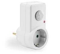 deleyCON Sensor de Movimiento Infrarrojo para Enchufe 120°, 1 Ud. - Blanco | Para enchufes de interior, control de luz, alcance de 9 m, sensor de luz integrado