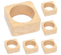 Delicadas Anillos De Servilletas Paquete De 6 Servilleteros Cuadrados De Madera para Bodas Fiestas Aniversarios Cumpleaños Cenas Familiares Color Blanco