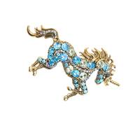 Delicado pin de aleación de unicornios portátil, cómodo de llevar, decoración versátil para vestidos, abrigos y bolsos, joyería de unicornios de moda, talla única, como se describe