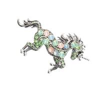 Delicado pin de aleación de unicornios portátil, cómodo de llevar, decoración versátil para vestidos, abrigos y bolsos, joyería de unicornios de moda, talla única, como se describe