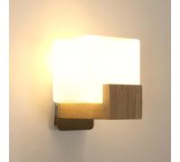 DELIPOP Aplique de Pared de Madera Vintage, Lámpara de Pared Interior E27
