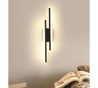 DELIPOP Aplique Pared Interior LED, 16 W 1800 LM Lámpara de pared decorativa, Luz de Pared Interior para Dormitorio, Sala de Estar, Pasillo, Blanco Cálido 3000 K, Negro