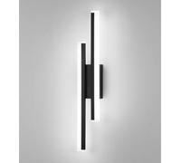DELIPOP Aplique Pared Interior LED, 16W 1800LM Lámpara de Pared LED Modern para Sala De Estar Dormitorio Baño Pasillo Oficina, Negro