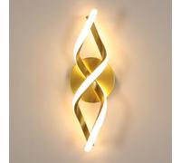 DELIPOP Aplique Pared Interior LED, 16W 1800LM Lámpara de Pared Oro 3000K