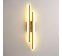 DELIPOP Aplique Pared Interior LED, 16W Lámpara de Pared Dorado, Simple Iluminación Interior Luz de Pared para Sala de Estar, Dormitorio, Pasillo, 3000K/4500K/6500K