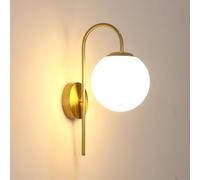 DELIPOP Apliques de Pared Vintage, E27 Dorada Lámpara Pared Interior de Vidrio, E27 Iluminación de Interior Metal Retro para Dormitorio, Pasillo, Escalera (Bombillas no Incluidas)
