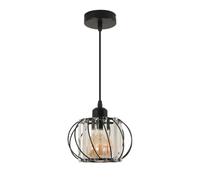 DELIPOP Lámpara Colgante Moderna de Cristal, Lámpara de Techo Negro E27