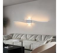 DELIPOP Lámpara de Pared Moderna LED, 27W Blanco Aplique de Pared con Forma Curva, Luz Cálida 3000K Iluminación Interior para Dormitorio Salón Pasillo Oficina