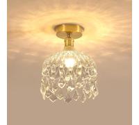 DELIPOP Lámpara de Techo de Cristal, Dorado Plafon LED Techo Moderna de Base E14, Lámparas De Araña con Pantalla de Cristal Para Sala de Estar, Cocina, Dormitorio, Pasillo (Sin Bombillas)