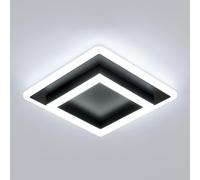 DELIPOP Lámpara de Techo LED, 30W 3600LM Moderno Cuadrado Plafon LED Techo Negro, Luz Led 6500K Lámpara para Baño Dormitorio Cocina Oficina Comedor