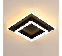 DELIPOP Lámpara de Techo LED, 30W 3600LM Moderno Plafon LED Techo 3000K Blanco Cálido para Baño Dormitorio Cocina Oficina Comedor Balcón, Negro