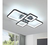 DELIPOP Lámpara de Techo LED Cuadrada Moderna 56W 6300LM 6500 K, Negro