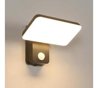 DELIPOP LED Lámpara de Pared Exterior Interior IP65, 16W Moderno Aplique de Pared con Sensor de Movimiento, 350°Rotación Apliques Negro para Entrada Jardines Balcones Sala, Blanco Cálido 3000K