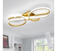 DELIPOP Plafon LED Regulable con Mando, 29W 3250LM Lámpara de Techo Oro