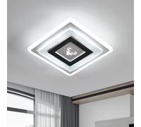 DELIPOP Plafón LED Techo, 22W Lámpara de Techo Moderna Cuadrada, Blanco Iluminación Interior de Acrílica para Dormitorio, Salón, Pasillo, Balcón, Escalera, Blanco Frío 6500K