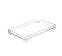 DELIPPLY Bandeja de baño de tocador, organizador rectangular de acrílico decorativo (mediano-transparente)