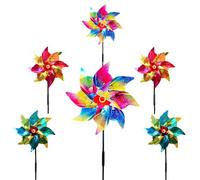 Dellyy 6 Pcs Molinillo De Viento Ahuyenta Pajaros, Molino De Viento Reflectante Para Jardín, Patio, Balcón, Decoración