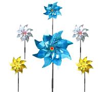 Dellyy 6 Pcs Molinillo De Viento Ahuyenta Pajaros, Molino De Viento Reflectante Para Jardín, Patio, Balcón, Decoración (6 Monocromos)