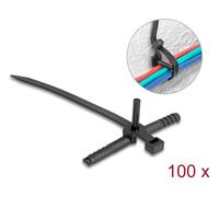 Delock 18914 presilla bridas adherentes para cables nylon negro 100 pi