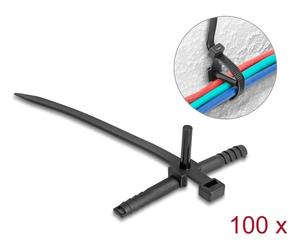 Delock 18914 presilla bridas adherentes para cables nylon negro 100 pi