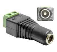 DeLOCK Bloque de terminales de 2 Pines -> CC 2,1 x 5,5 mm Fe, 65421 (2,1 x 5,5 mm Fe)