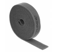 Delock cinta de gancho y bucle en rollo la 2 m x an 15 mm gris
