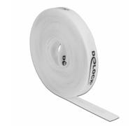 Delock cinta de gancho y bucle en rollo la 5 m x an 15 mm blanco