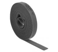 Delock cinta de gancho y bucle en rollo la 5 m x an 15 mm gris