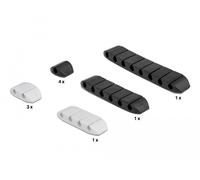 Delock juego combinado de sujetacables trapezoidales autoadhesivos 10