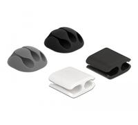 Delock juego de soporte de cables y clips para cables 4 piezas