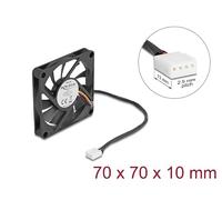 DeLOCK Ventilador axial 12 V CC, 70 x 70 x 10 mm, color negro