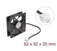 DeLOCK Ventilador axial 24 V CC, 92 x 92 x 25 mm, color negro