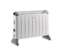 De'Longhi Convector Eléctrico - Calefactor Ligero para Estancias hasta 60 m³, Selector con 2 Niveles de Potencia, Asas, Calefacción Personalizada, Termostato de Seguridad, 2000W, Blanco/Gris (HCM2030)