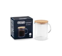 De'Longhi DLSC078 - Jarra térmica de cristal de doble pared, capacidad de 350 ml, tapa de bambú con junta de silicona, conserva temperatura, elegante y práctico