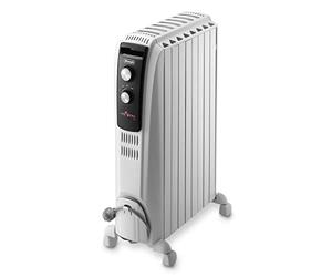 De'longhi Dragon TRD04 0820 - Radiador de aceite, 2000 w, función anti heladas, 3 ajustes potencia, asa y ruedas, almacenamiento cable, blanco