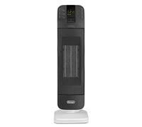 De'longhi HFX65v20 - Calefactor cerámico, 2000 w, temporizador digital, 2 niveles de calefacción, mando a distancia, blanco y gris