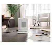 De'Longhi HFXR40T20WB, Calefactor eléctrico con ventilador, de cerámica, con programación de 24 horas, 1,5 metros, para uso interior, color blanco