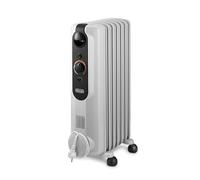 De'Longhi Radiador eléctrico de aceite Radia S Easytronic TRRSE0715 – 1500W, 3 modos, 7 aletas, gris