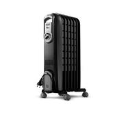 De'Longhi Serie Vento V550715.BG - Radiador de aceite eléctrico, calefacción eléctrica de bajo consumo, 7 elementos, temporizador, botones intuitivos para entornos de hasta 45 m³, 3 niveles de