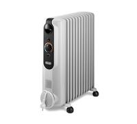 De'Longhi RadiaS Easytronic TRRS1225, Radiador Eléctrico de Aceite nergética, 12 Aletas, Habitaciones hasta 75m³, 3 Niveles, Termostato de Seguridad, Función Antihelada, Gris