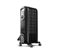 De'Longhi Serie Vento V550715.BG - Radiador de aceite eléctrico, calefacción eléctrica de bajo consumo, 7 elementos, temporizador, botones intuitivos para entornos de hasta 45 m³, 3 niveles de
