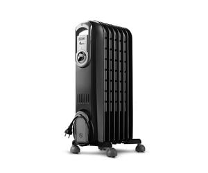 De'Longhi Serie Vento V550715.BG - Radiador de aceite eléctrico, calefacción eléctrica de bajo consumo, 7 elementos, temporizador, botones intuitivos para entornos de hasta 45 m³, 3 niveles de