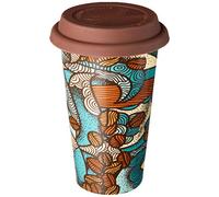 De'Longhi Termo de Cerámica DLSC055, Termo de Doble Pared para Bebidas Calientes y Frías, Fácil de Llevar, Funda de Silicona y Tapa Antideslizante, 300 ml de Capacidad, Cafeteras