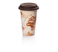 De'Longhi Termo de Cerámica DLSC056, Termo de Doble Pared para Bebidas Calientes y Frías, Fácil de Llevar, Funda de Silicona y Tapa Antideslizante, 300 ml de Capacidad, Viajeros