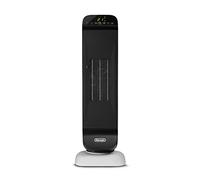 DeLonghi Termoventilador cerámico de torre HFX25S20 2000W, 2 niveles, mando, temp. 24h, Blanco/Negro