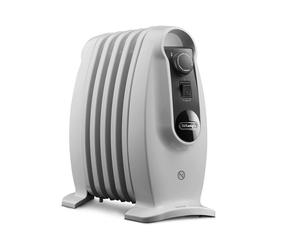 De'Longhi TRNS0505M, radiador eléctrico de aceite, aceite, para uso interior, para suelo, blanco, giratorio
