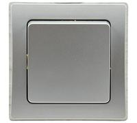 DELPHI - Interruptor de luz (230 V, empotrado), color plateado y gris