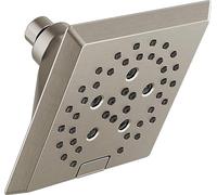 DELTA FAUCET 52664-SS H2Okinetic Cabezal de ducha angular moderno Raincan de 5 ajustes, inoxidable