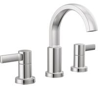 Delta Faucet Albion - Grifo de baño generalizado de 3 agujeros, Mezcladora Grifo de Lavabo de Baño Cromado, Grifo de Baño de 2 Manijas, Montaje de Drenaje de Metal, Caudal de 1.2 GPM, Cromado 35855LF